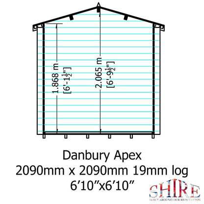 Shire Danbury 7x7 19mm Log cabin