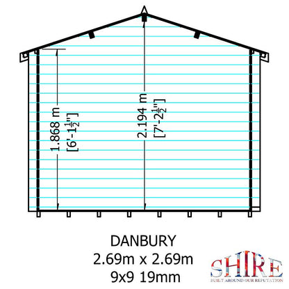Shire Danbury 9x9 19mm Log cabin