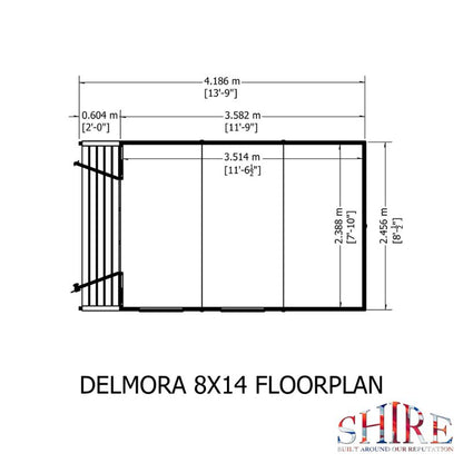 Shire Delmora 8x14 including Verandah Summerhouse