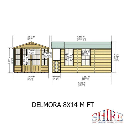 Shire Delmora 8x14 including Verandah Summerhouse