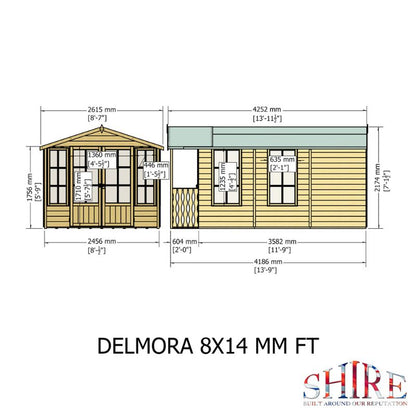 Shire Delmora 8x14 including Verandah Summerhouse