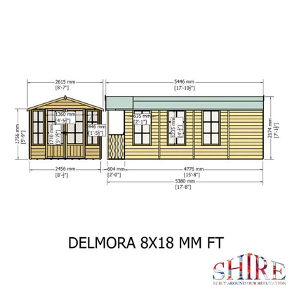 Shire Delmora 8x18 including Verandah Summerhouse