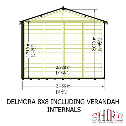 Shire Delmora 8x8 including Verandah Summerhouse