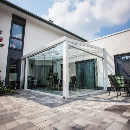 Deponti Giallo Aluminium Veranda with Glass Roof