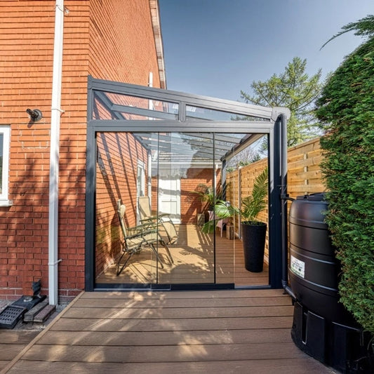 Deponti Pigato Aluminium Veranda with Glass Roof
