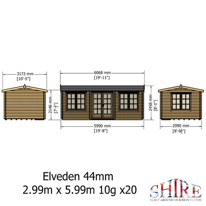 Shire Elveden 10x20 44mm Log cabin