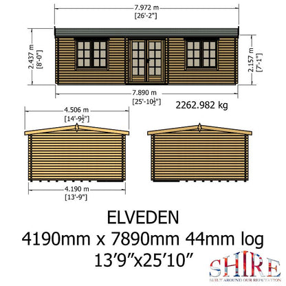Shire Elveden 14x26 44mm Log cabin