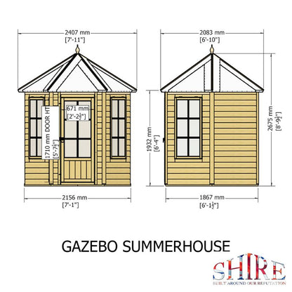Shire Gazebo Spec change to T&G Roof 6x6 Summerhouse