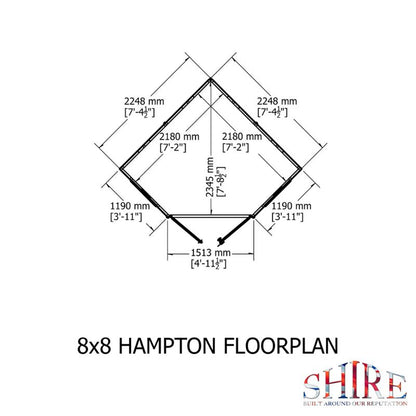 Shire Hampton 8x8 Summerhouse