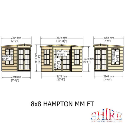 Shire Hampton 8x8 Summerhouse