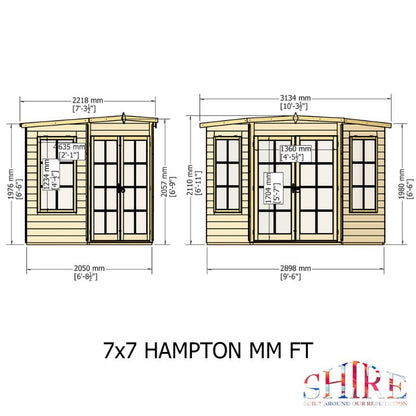 Shire Hampton 7x7  Summerhouse
