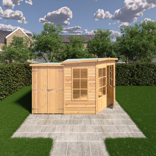 Shire Hampton with Side Shed 8x12 Summerhouse