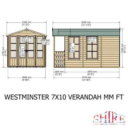 Shire Kensington and Verandah 7x12 Summerhouse