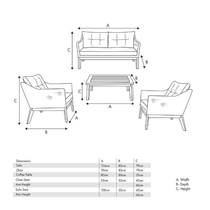 Pacific Lifestyle - Larissa Light Kubu Grey Outdoor Seating Set