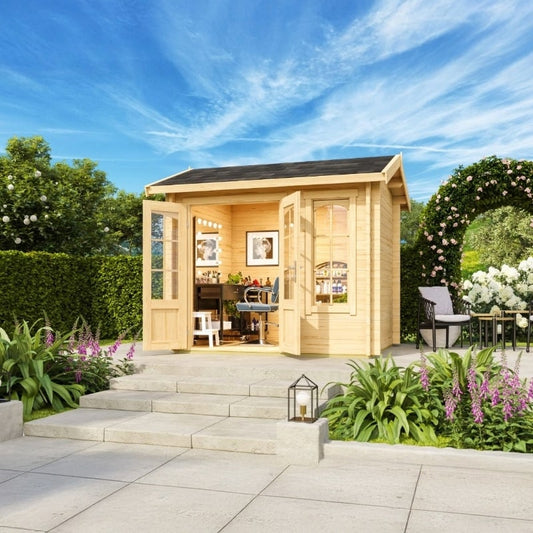 Lasita Alex Mini Garden Log Cabin 8.2ft X 6.5ft 44mm