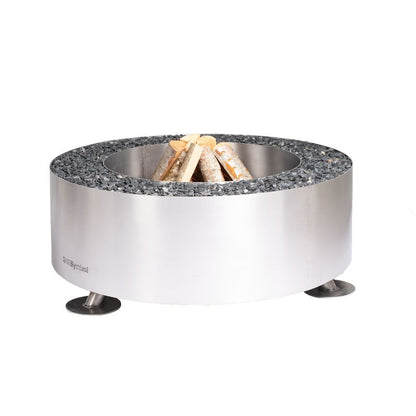 GrillSymbol Stainless Steel Fire Pit Luna Silver, ø 119 cm