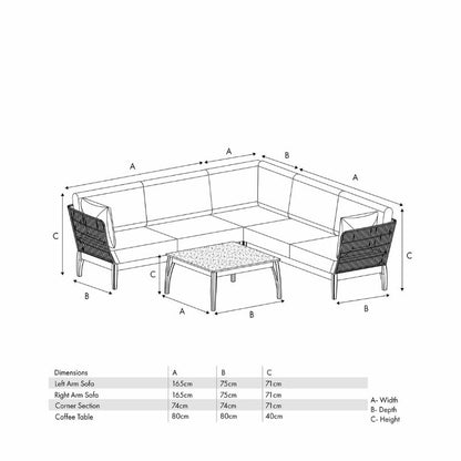 Pacific Lifestyle - Moeven Outdoor Corner Seating Set