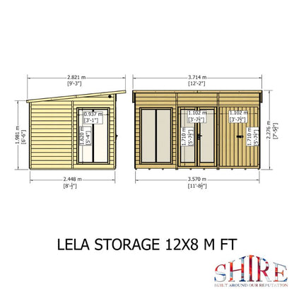 Lela 12x8 including Storage Summerhouse