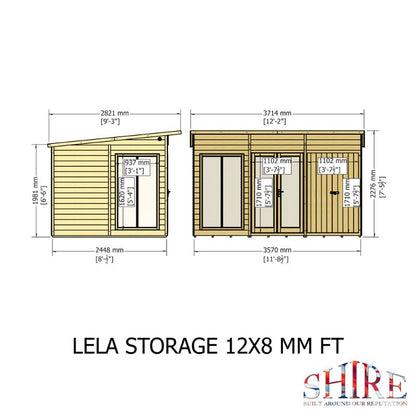 Lela 12x8 including Storage Summerhouse