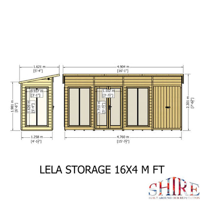 Lela 16x4 including Storage Summerhouse