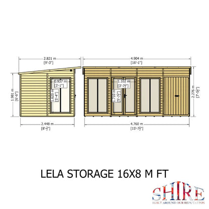 Lela 16x8 including Storage Summerhouse