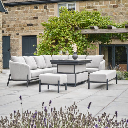 Pacific Lifestyle - Nevada Putty Large Outdoor Corner Seating Set with Adjustable Table