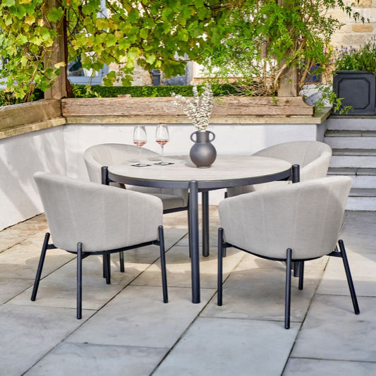 Pacific Lifestyle - Nevada Putty Outdoor 4 Seater Round Dining Set