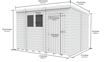 Sheds DIY Pent Garden Shed 8 ft Width