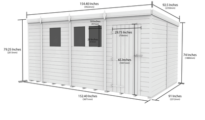 Sheds DIY Pent Garden Shed 8 ft Width