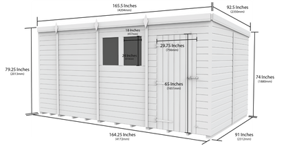 Sheds DIY Pent Garden Shed 8 ft Width