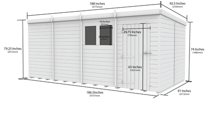 Sheds DIY Pent Garden Shed 8 ft Width