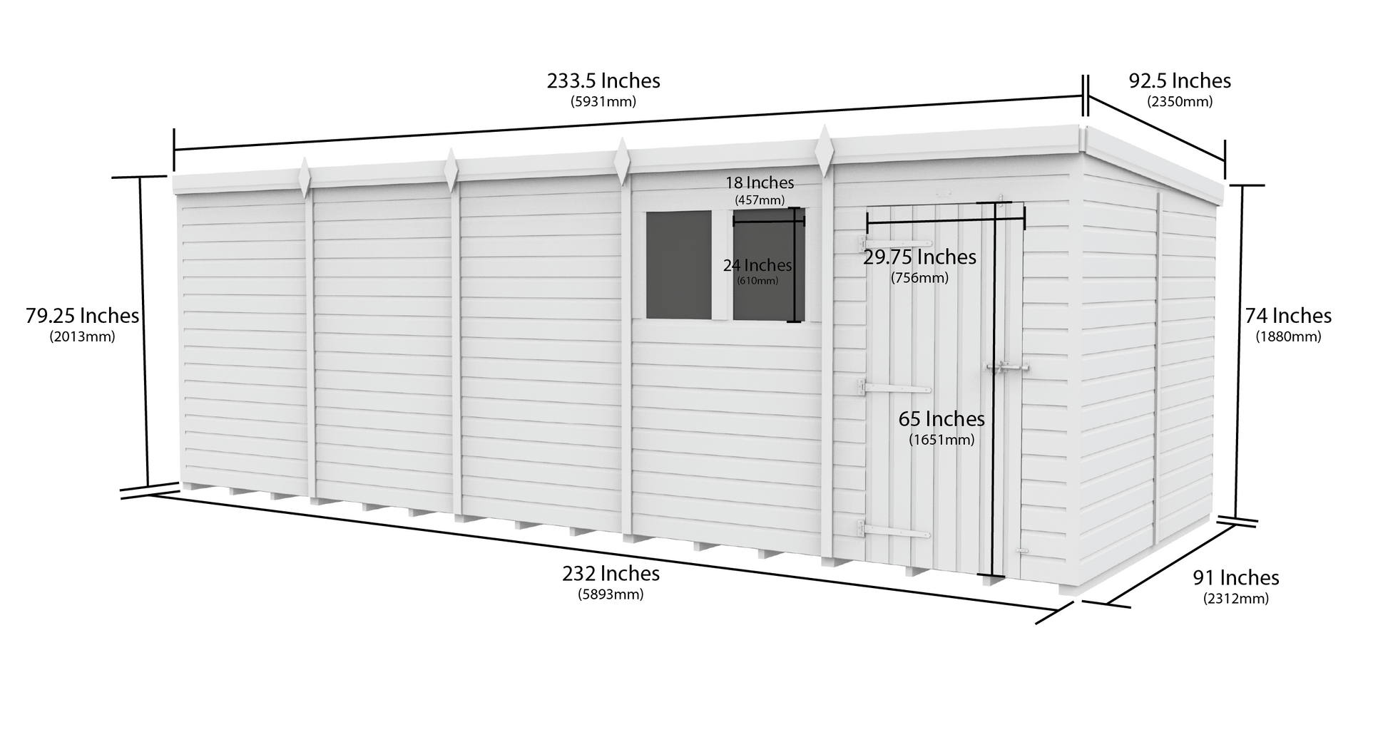 Sheds DIY Pent Garden Shed 8 ft Width