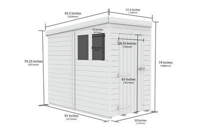 Sheds DIY Pent Garden Shed 8 ft Width