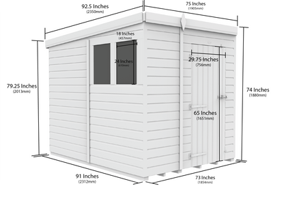 Sheds DIY Pent Garden Shed 8 ft Width