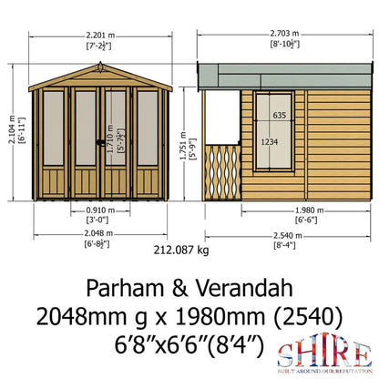 Shire Parham and Verandah 7x10 Summerhouse