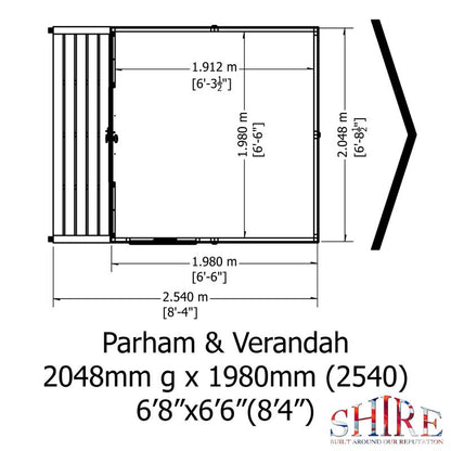 Shire Parham and Verandah 7x10 Summerhouse