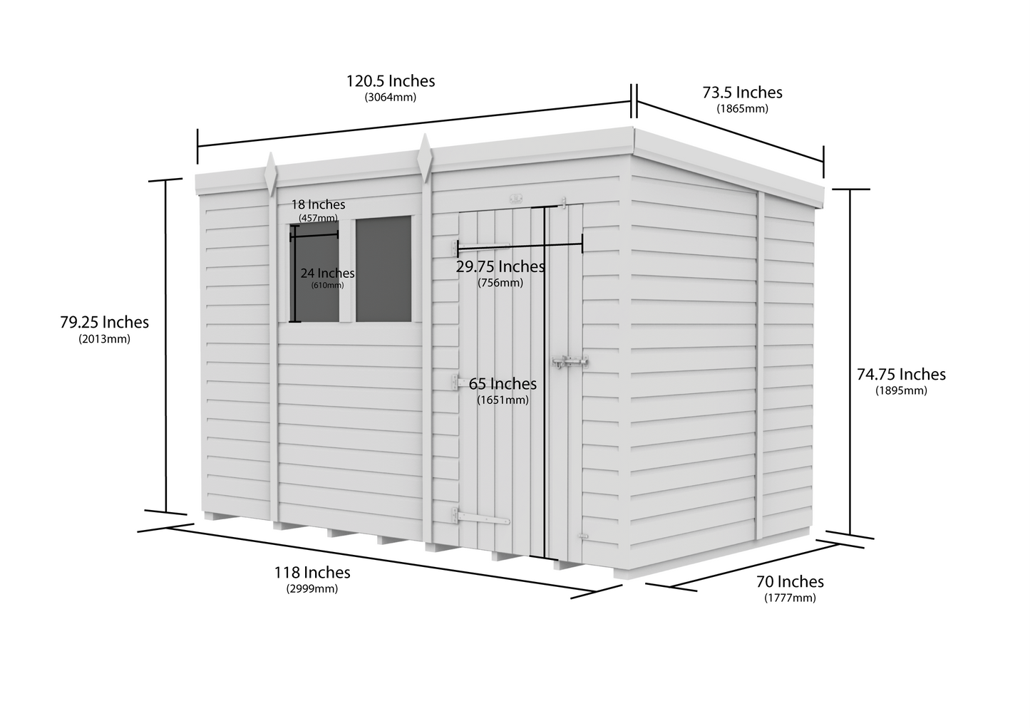 Sheds DIY Pent Garden Shed 6 ft Width