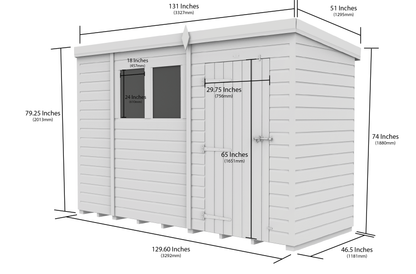 Sheds DIY Pent Garden Shed 4 ft Width