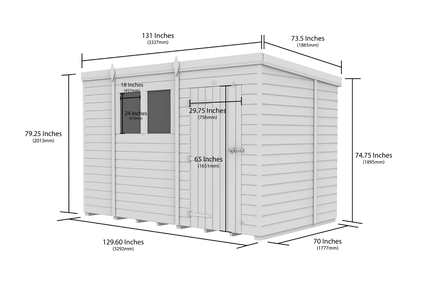 Sheds DIY Pent Garden Shed 6 ft Width
