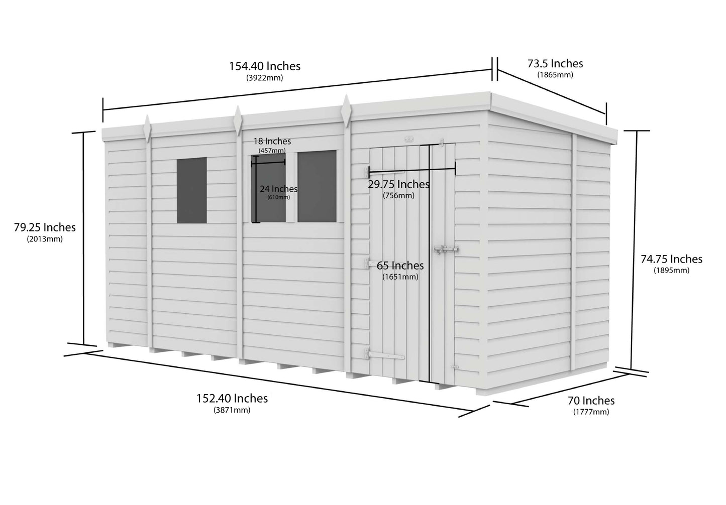 Sheds DIY Pent Garden Shed 6 ft Width