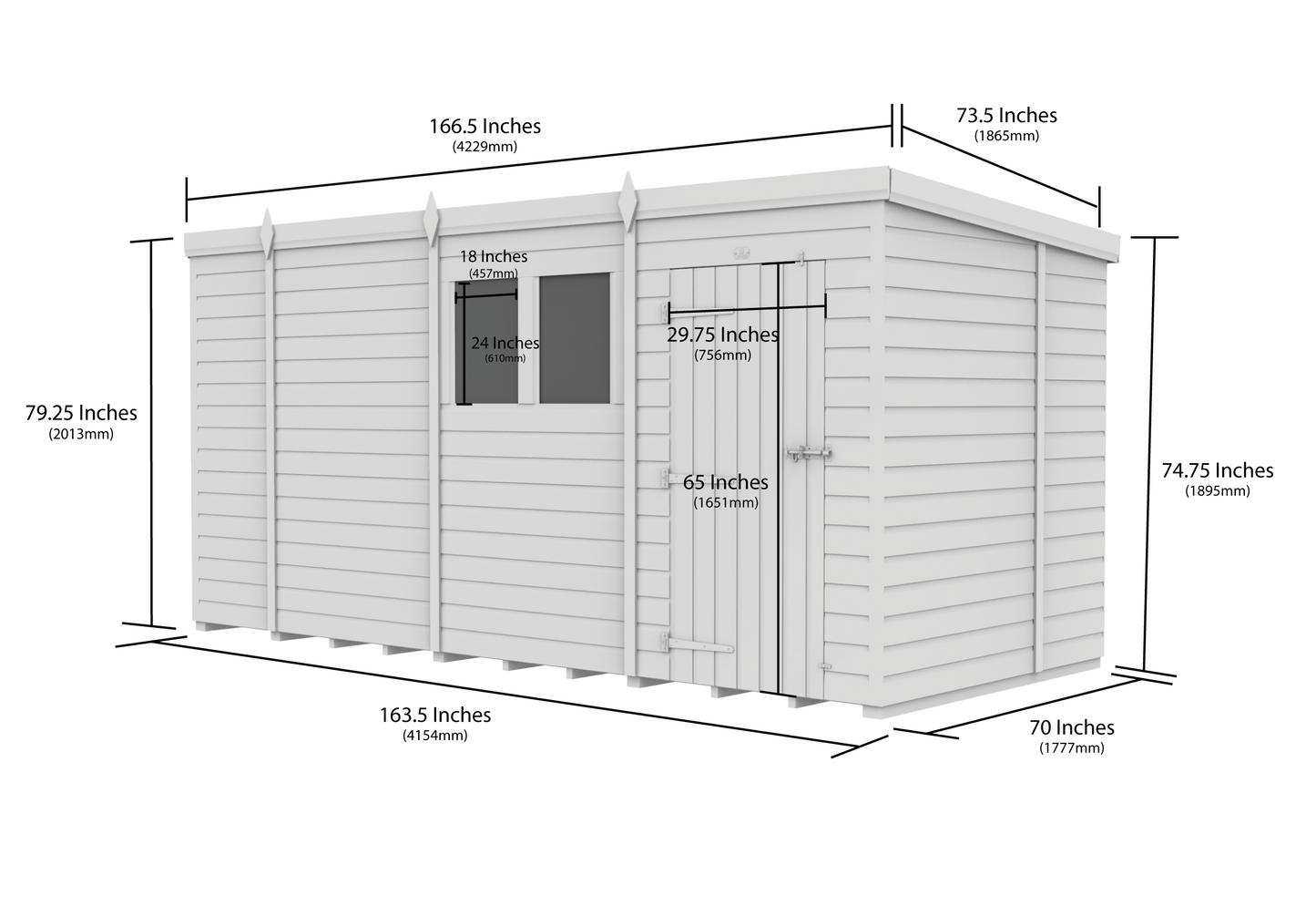 Sheds DIY Pent Garden Shed 6 ft Width