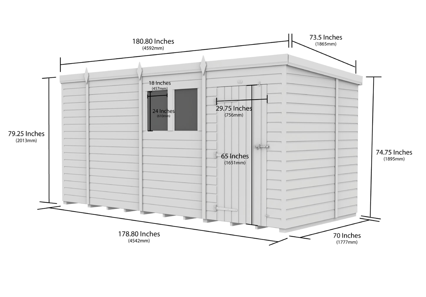 Sheds DIY Pent Garden Shed 6 ft Width