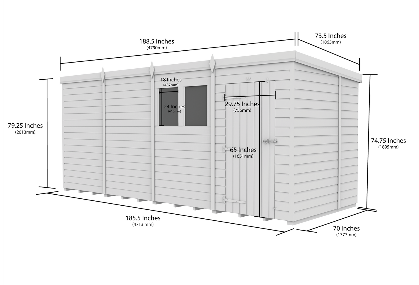 Sheds DIY Pent Garden Shed 6 ft Width