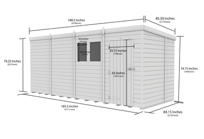 Sheds DIY Pent Garden Shed 7 ft Width