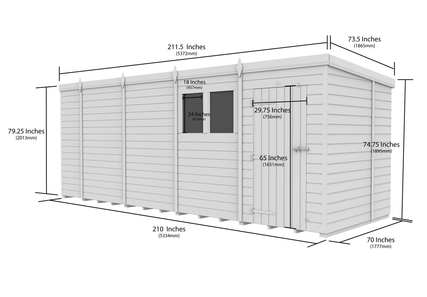 Sheds DIY Pent Garden Shed 6 ft Width