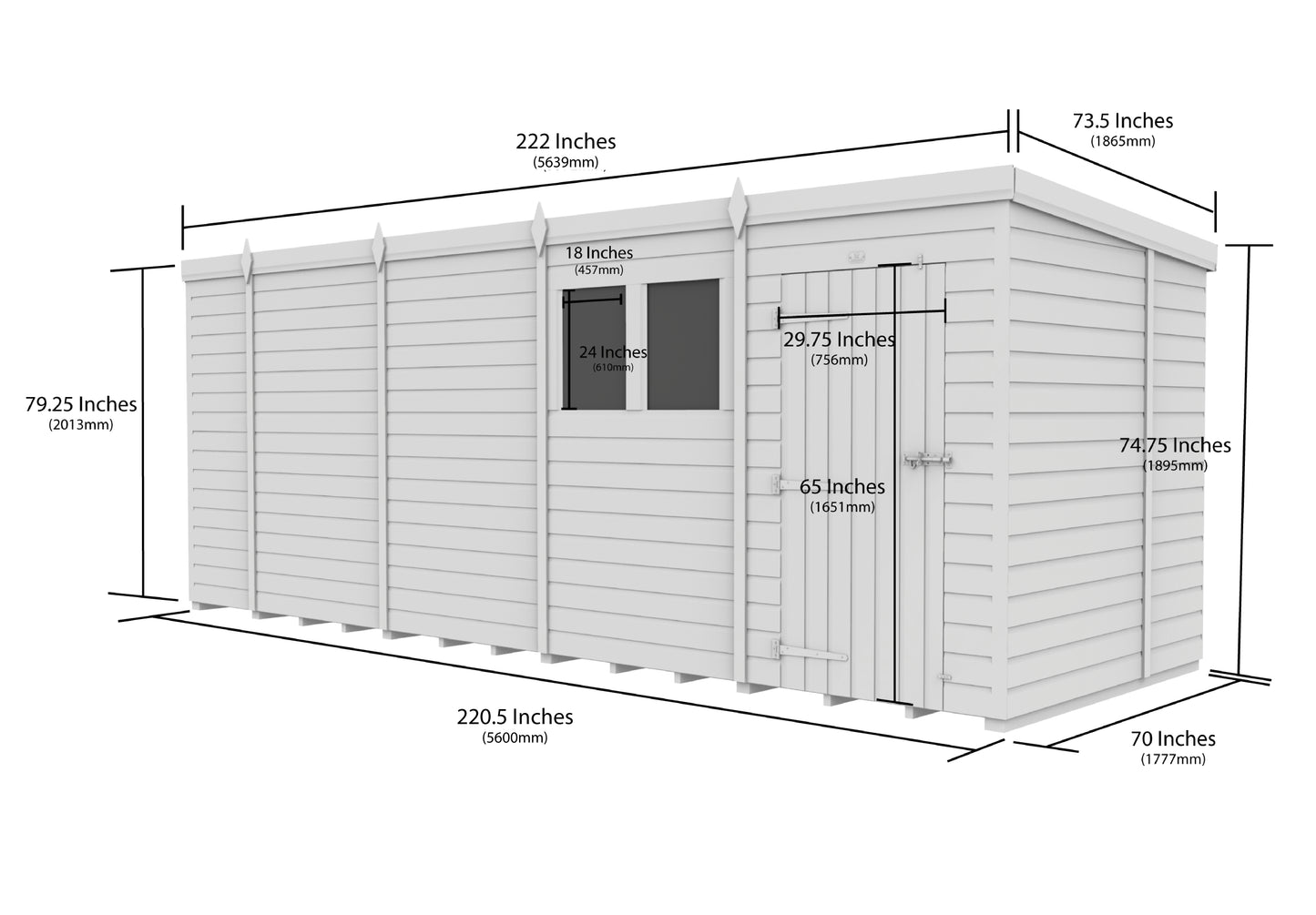 Sheds DIY Pent Garden Shed 6 ft Width