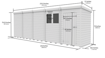 Sheds DIY Pent Garden Shed 4 ft Width