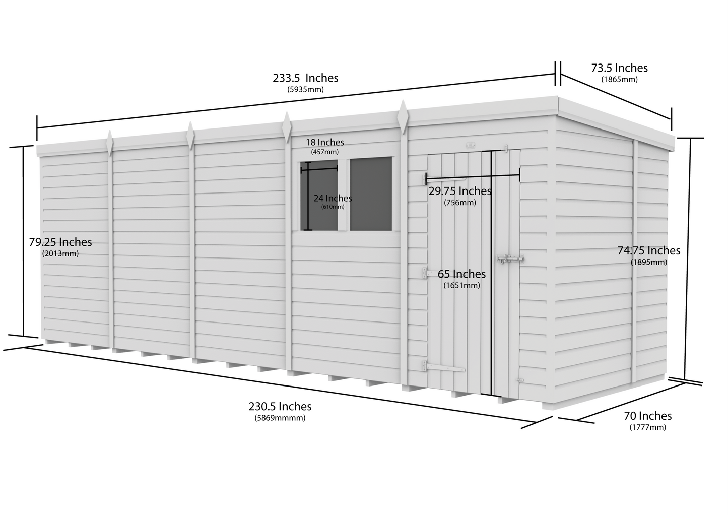 Sheds DIY Pent Garden Shed 6 ft Width