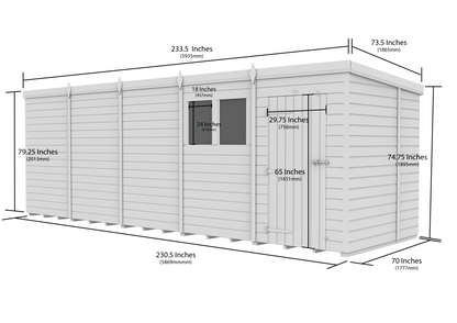 Sheds DIY Pent Garden Shed 6 ft Width