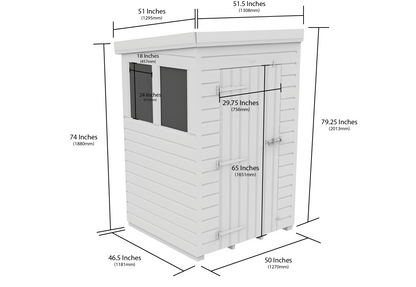 Sheds DIY Pent Garden Shed 4 ft Width